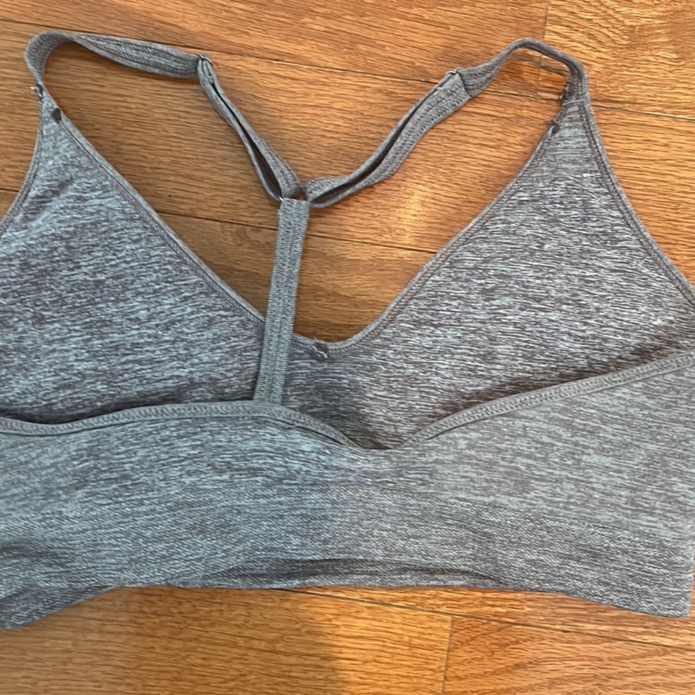 Grey Puma Racerback Sports Bra with Adjustable Straps in a size large. - Picture 3 of 3